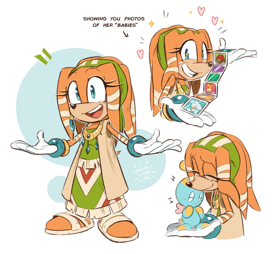knuckles the echidna, miles prower, silver the hedgehog, and tikal the echidna (sonic the hedgehog (series) and etc) created by galaxylover06