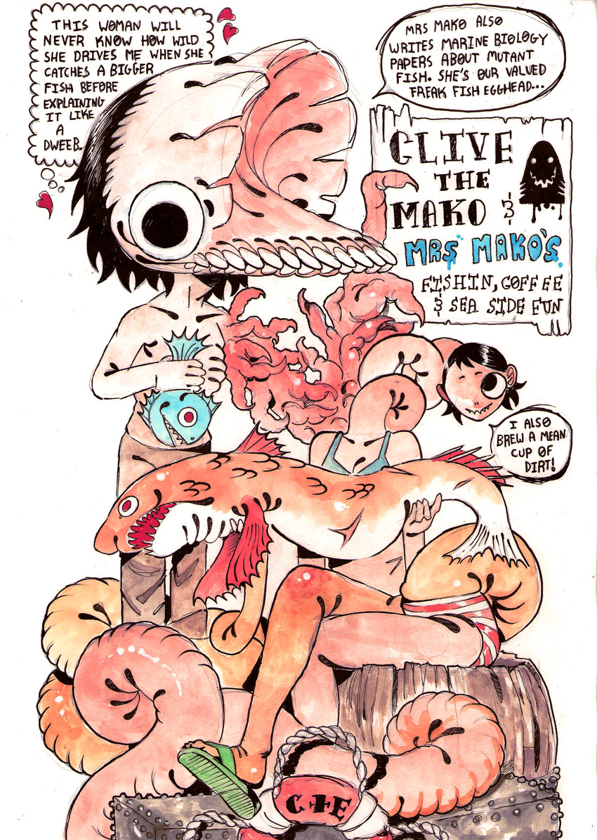 clive and eiko (regardless family fiends) created by scribbling chimp and scribbltyhibblty
