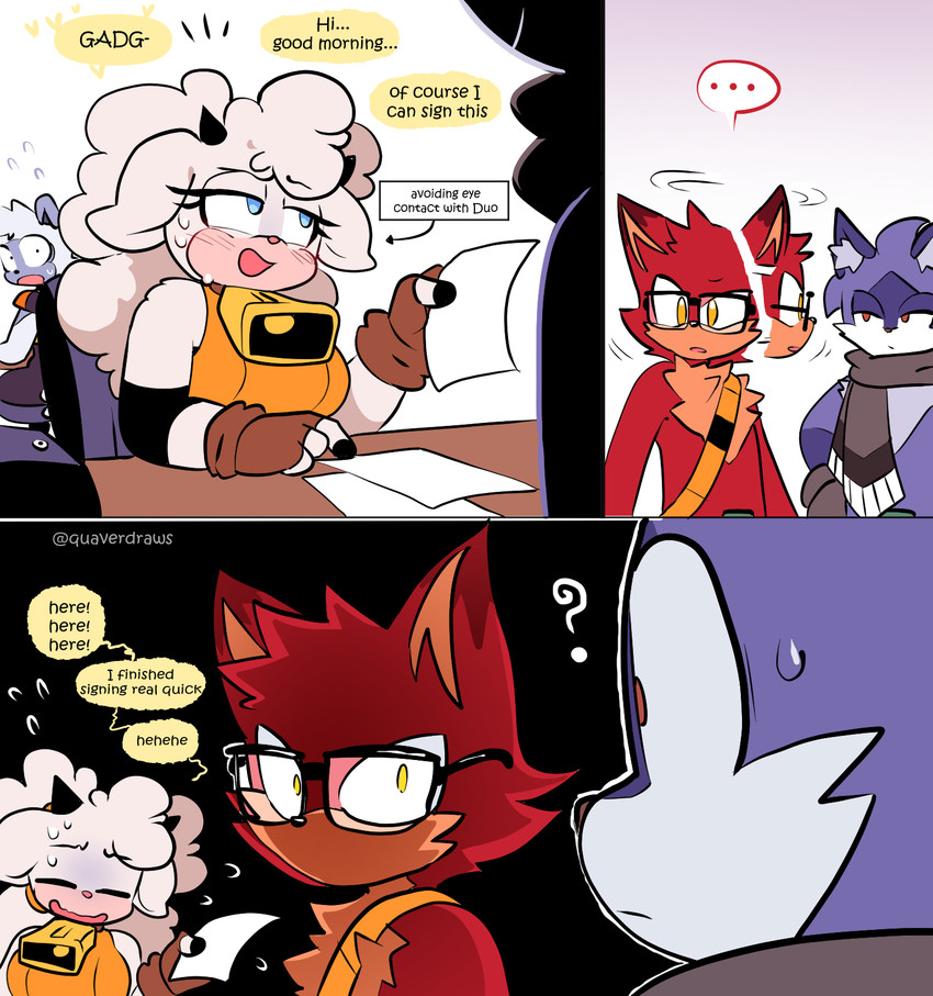 duo the cat, gadget the wolf, lanolin the sheep, and tangle the lemur (sonic the hedgehog (comics) and etc) created by quavernsfw