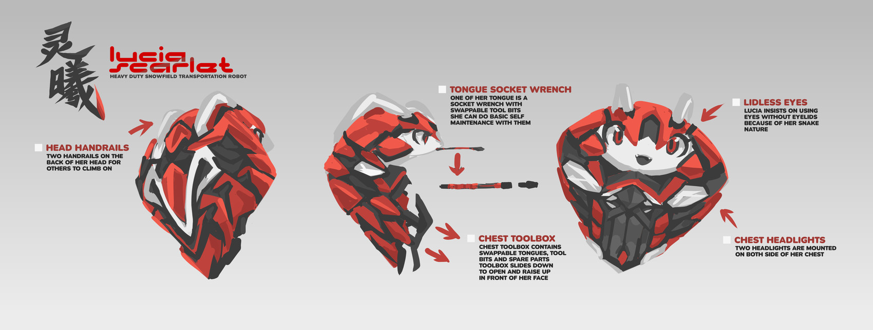 lucia the robot snake (electric hearts) created by tyson tan
