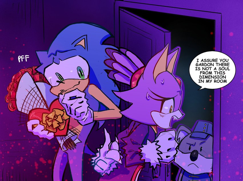 blaze the cat, gardon, and sonic the hedgehog (sonic the hedgehog (series) and etc) created by aimike17