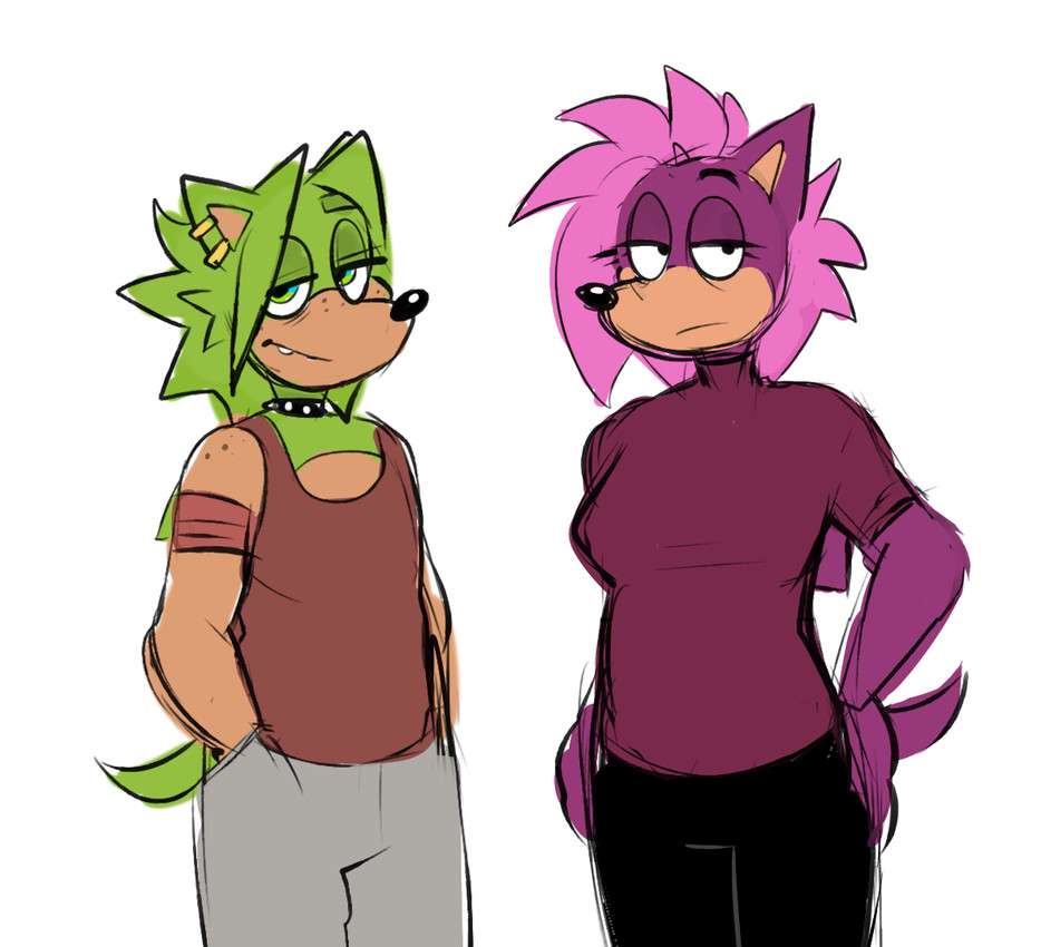 manic the hedgehog and sonia the hedgehog (sonic the hedgehog (series) and etc) created by beastofeuthanasia