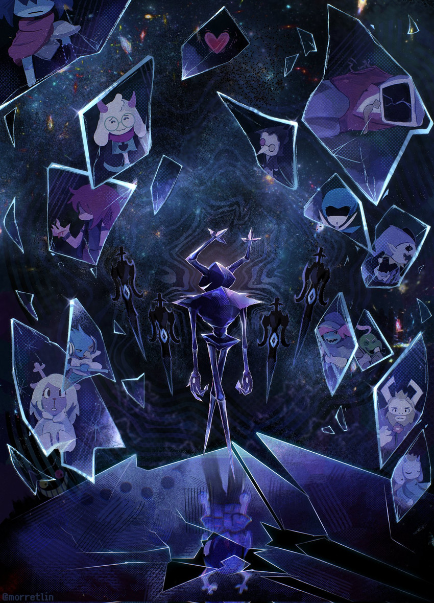 gerson boom, friend, spamton g. spamton, jevil, queen, and etc (undertale (series) and etc) created by morretlin