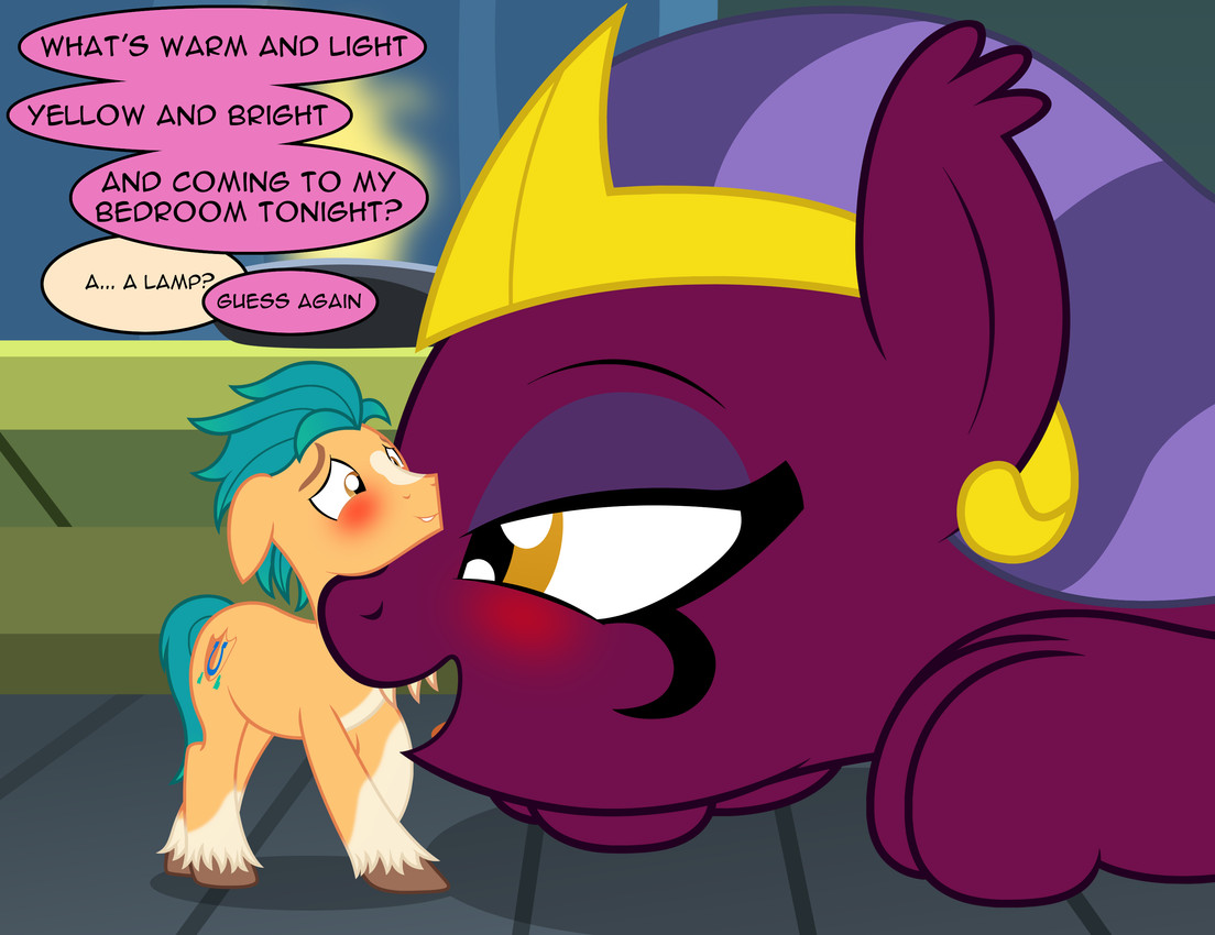 hitch trailblazer and sphinx (friendship is magic and etc) created by badumsquish