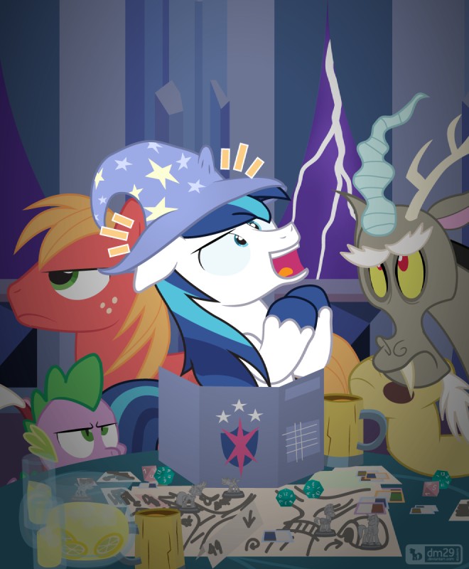 big macintosh, discord, shining armor, and spike (dungeons and dragons and etc) created by dm29