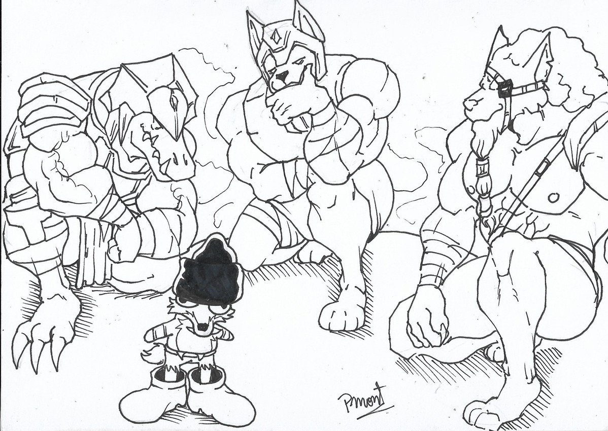 nasus, renekton, rengar, and warwick (league of legends and etc) created by pinumontbalou
