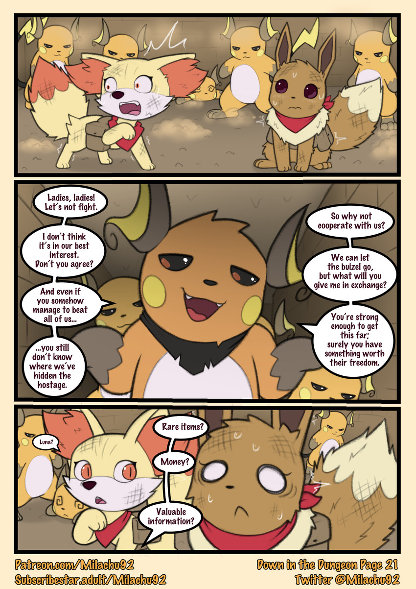 brush and luna (pokemon mystery dungeon and etc) created by milachu92