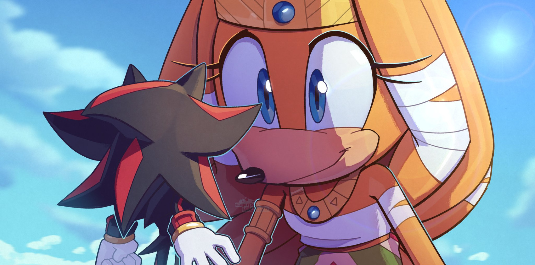 shadow the hedgehog and tikal the echidna (sonic the hedgehog (series) and etc) created by galaxylover06