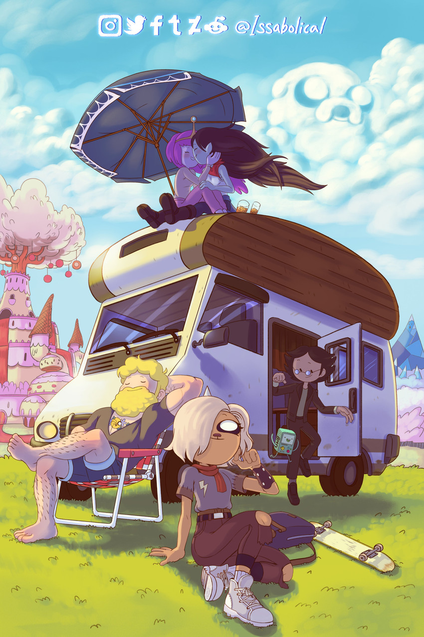 bronwyn, princess bubblegum, marceline abadeer, finn the human, simon petrikov, and etc (cartoon network and etc) created by issabolical