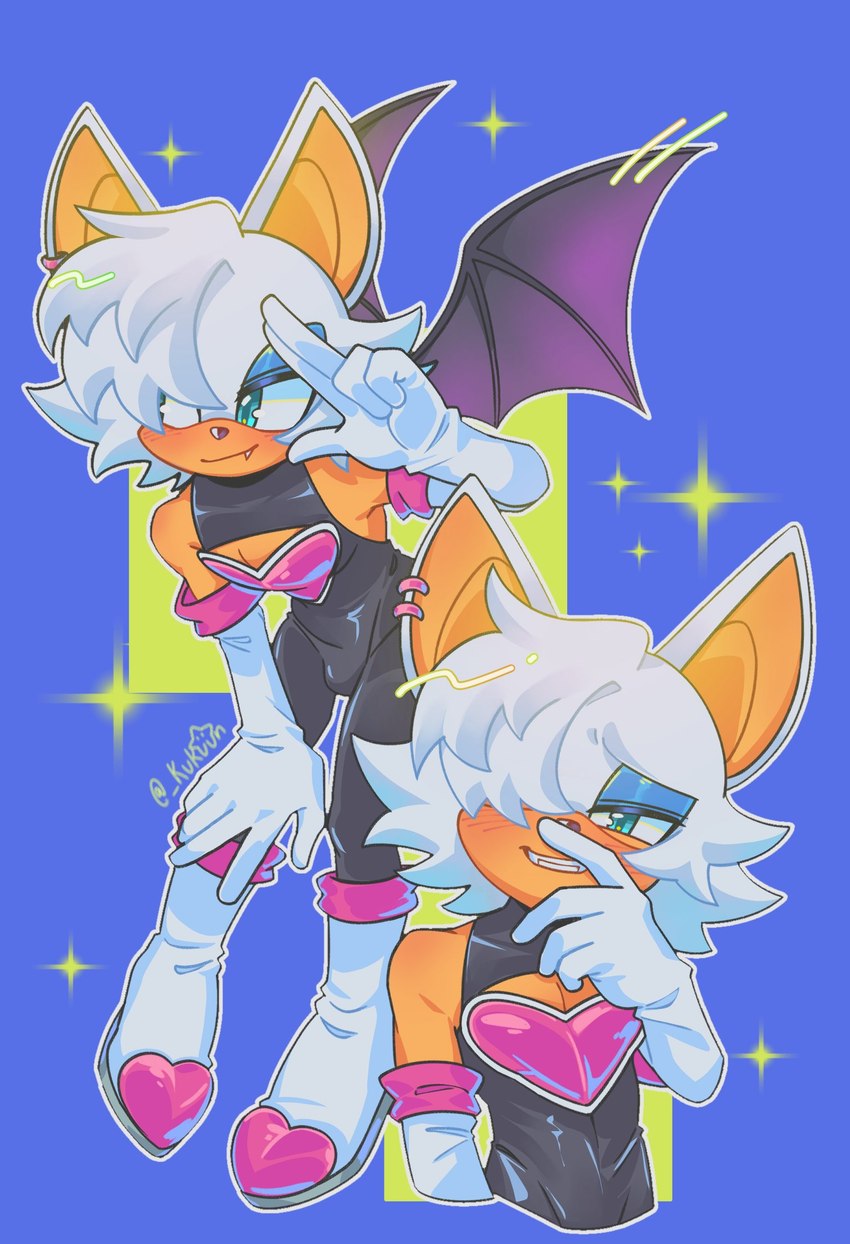 rouge the bat (sonic the hedgehog (series) and etc) created by kukuun
