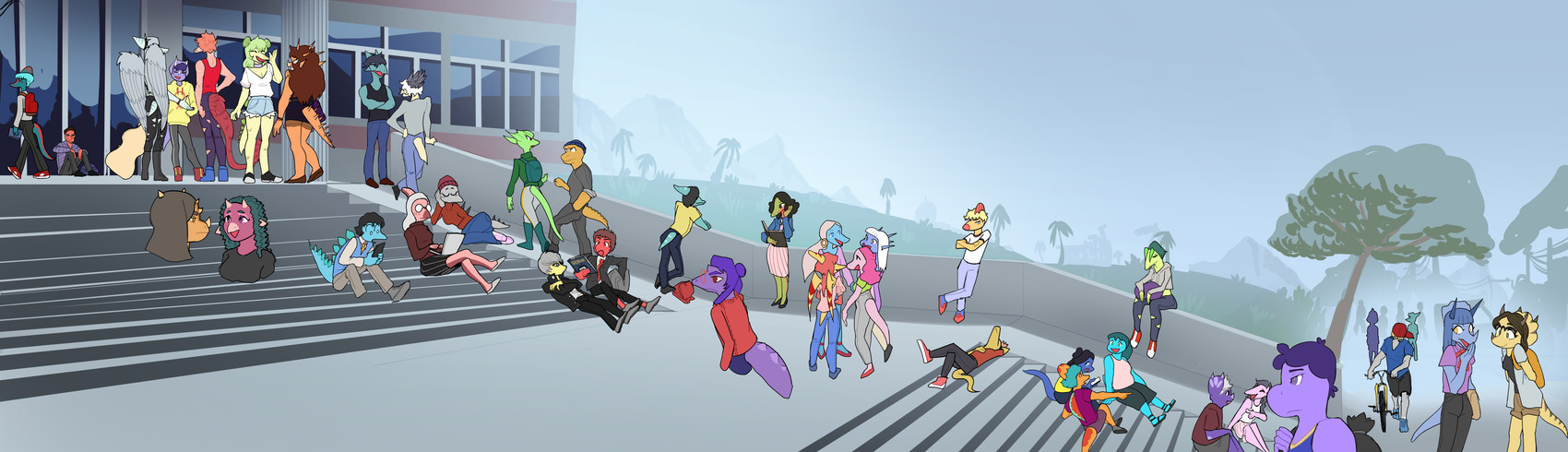 anne frank, stephanie, rosemary, tiffany, background character, and etc (goodbye volcano high and etc) created by cavemanon