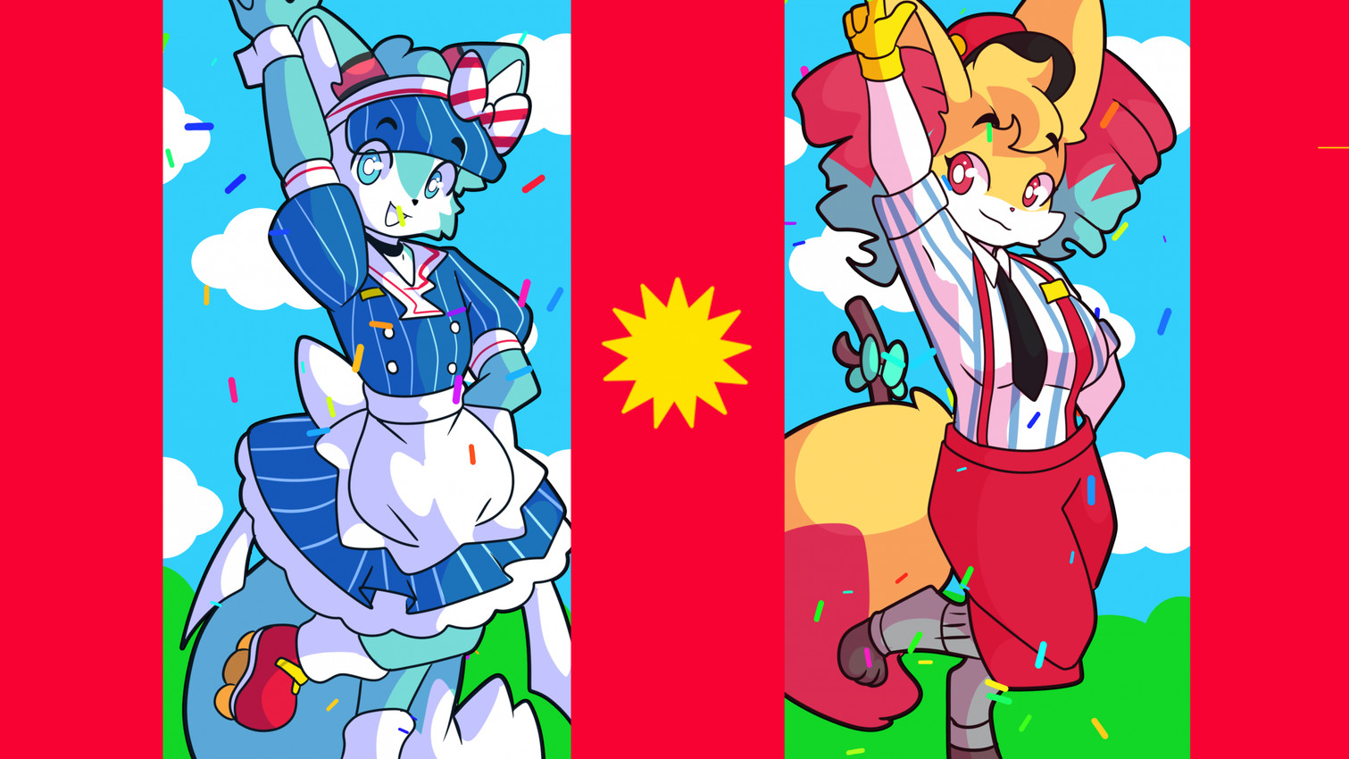 fan character, hatsune miku, kasane teto, roflfox, and seraphine (mesmerizer (song) and etc) created by lolzneo