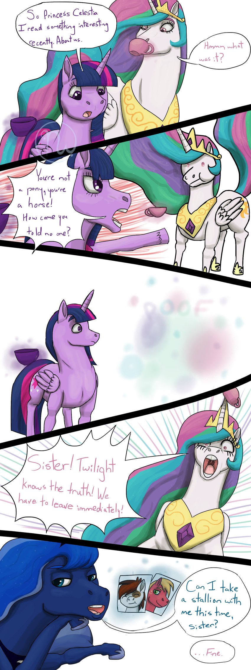 big macintosh, pipsqueak, princess celestia, princess luna, and twilight sparkle (friendship is magic and etc) created by skywater