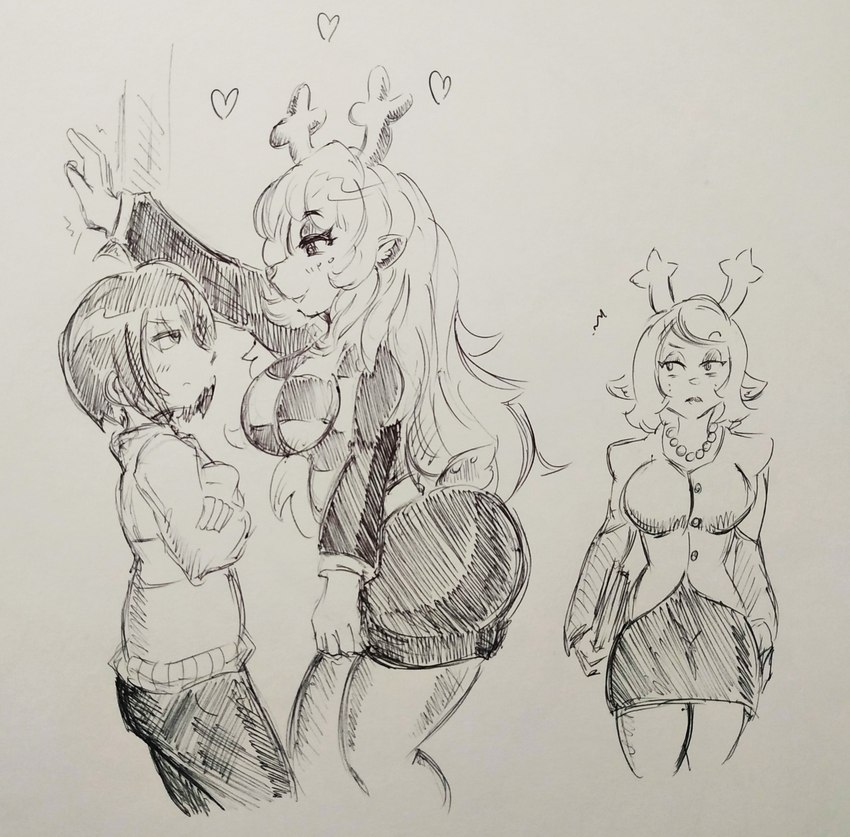 carol holiday, kris, and noelle holiday (undertale (series) and etc) created by pikapika212