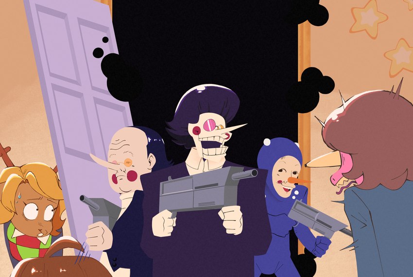 kris, noelle holiday, spamton a. spamton, spamton g. spamton, and susie (undertale (series) and etc) created by roxydb