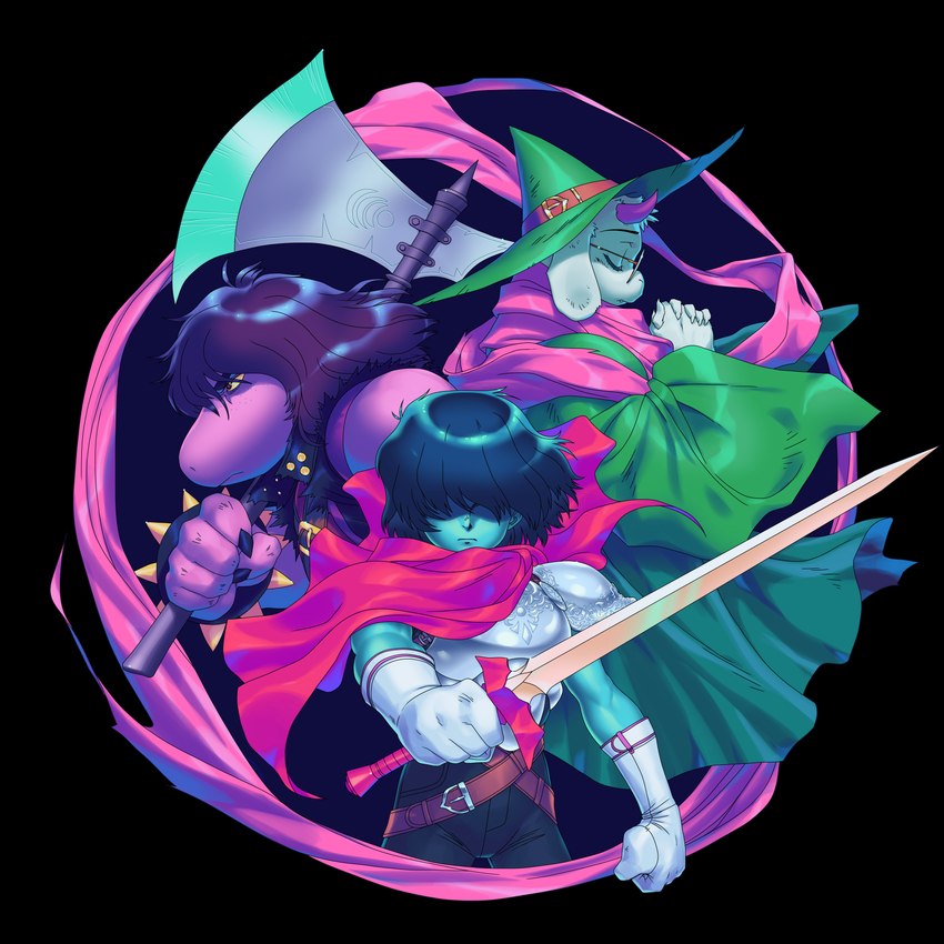 kris, ralsei, and susie (undertale (series) and etc) created by dreamsbell
