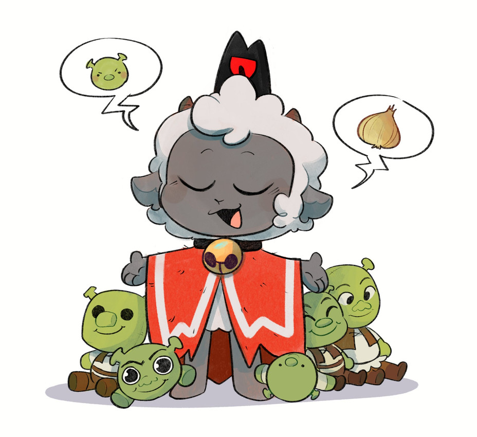 lamb and shrek (massive monster (studio) and etc) created by cupsiie