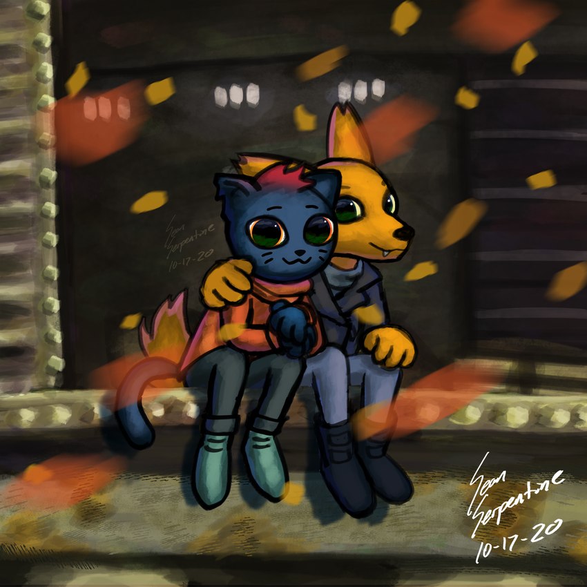 gregg lee and mae borowski (night in the woods) created by sean serpentine