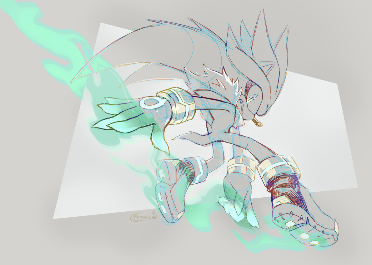 silver the hedgehog (sonic the hedgehog (series) and etc) created by hauringu