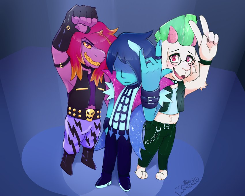 kris, ralsei, and susie (undertale (series) and etc) created by kametie