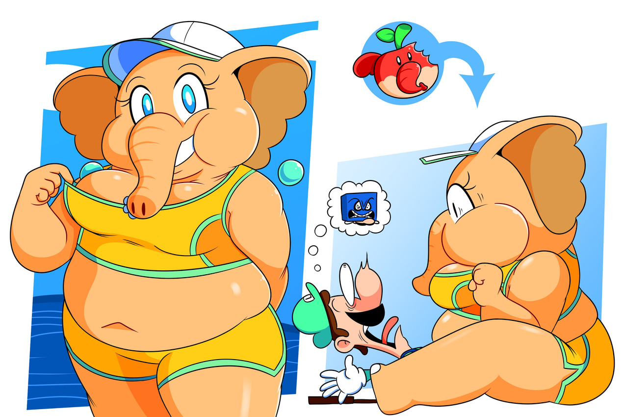 elephant daisy, luigi, princess daisy, and princess daisy (super mario bros wonder and etc) created by mimeatball