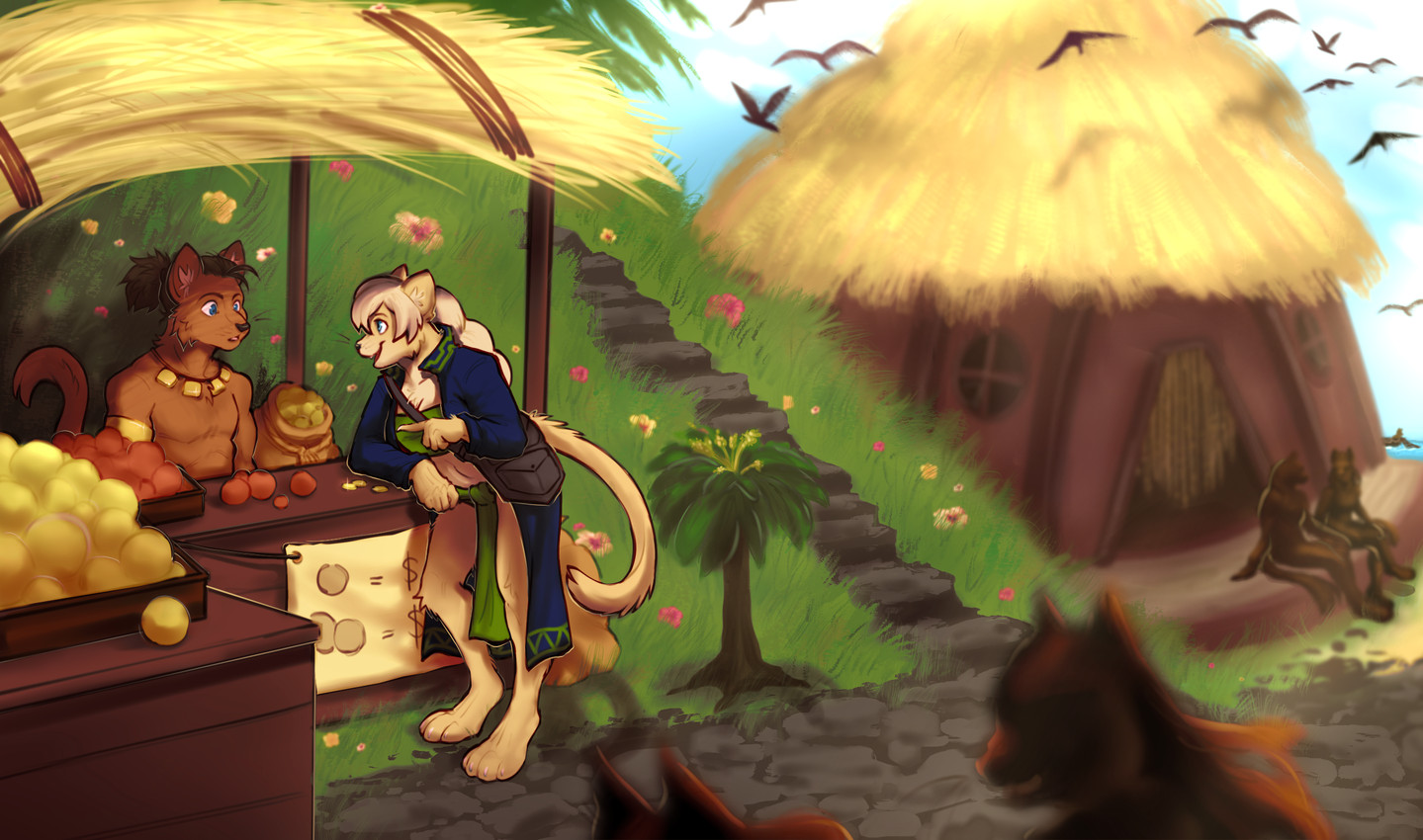 anon, background character, kaljei kiahilani, and qirandri kiahilani created by caninecrypt
