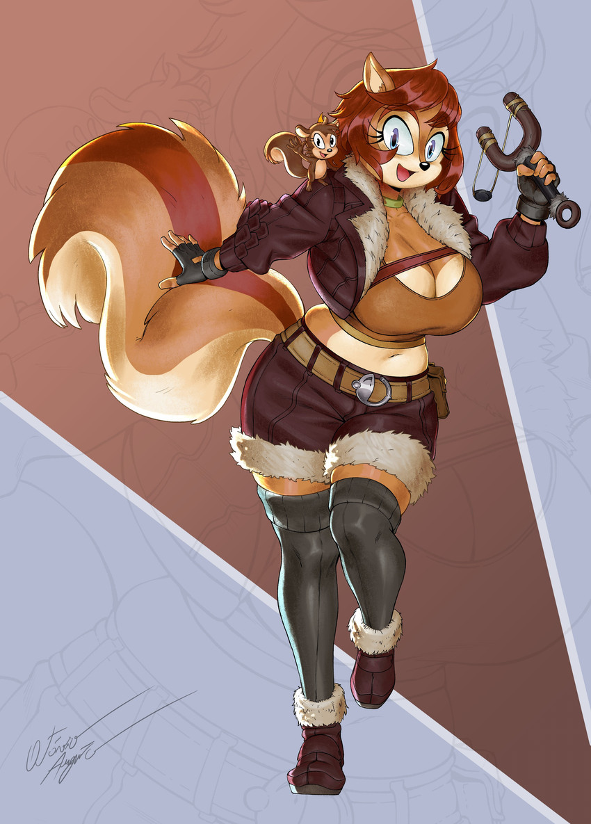 sally acorn and squirrel girl (sonic the hedgehog (archie) and etc) created by azul35art