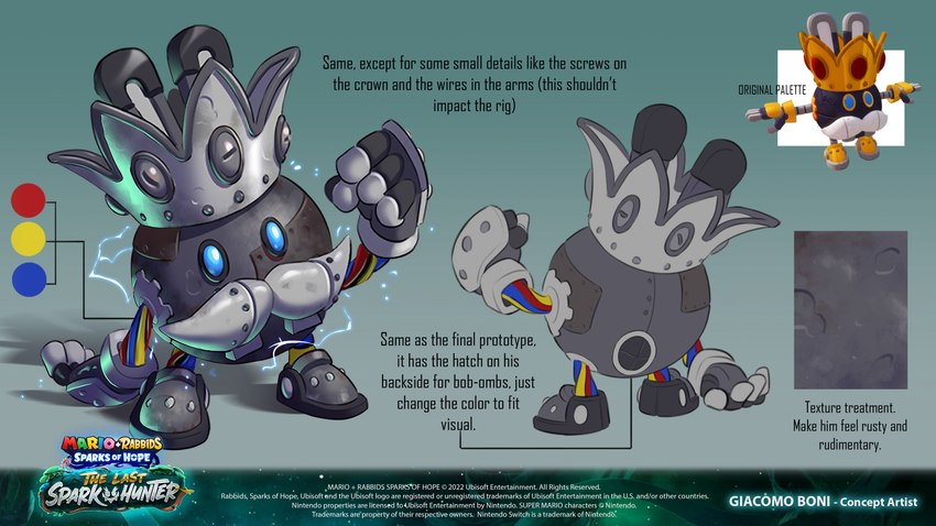 mecha king bob-omb (mario plus rabbids sparks of hope and etc) created by giacomo boni