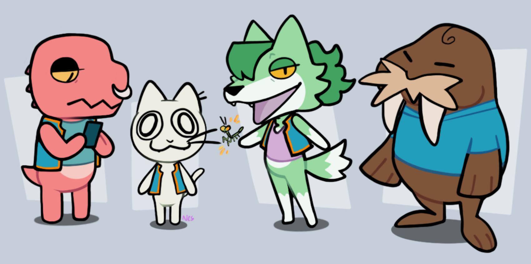 beth, boss, gloose, nance, and tim (animal crossing and etc) created by ncs