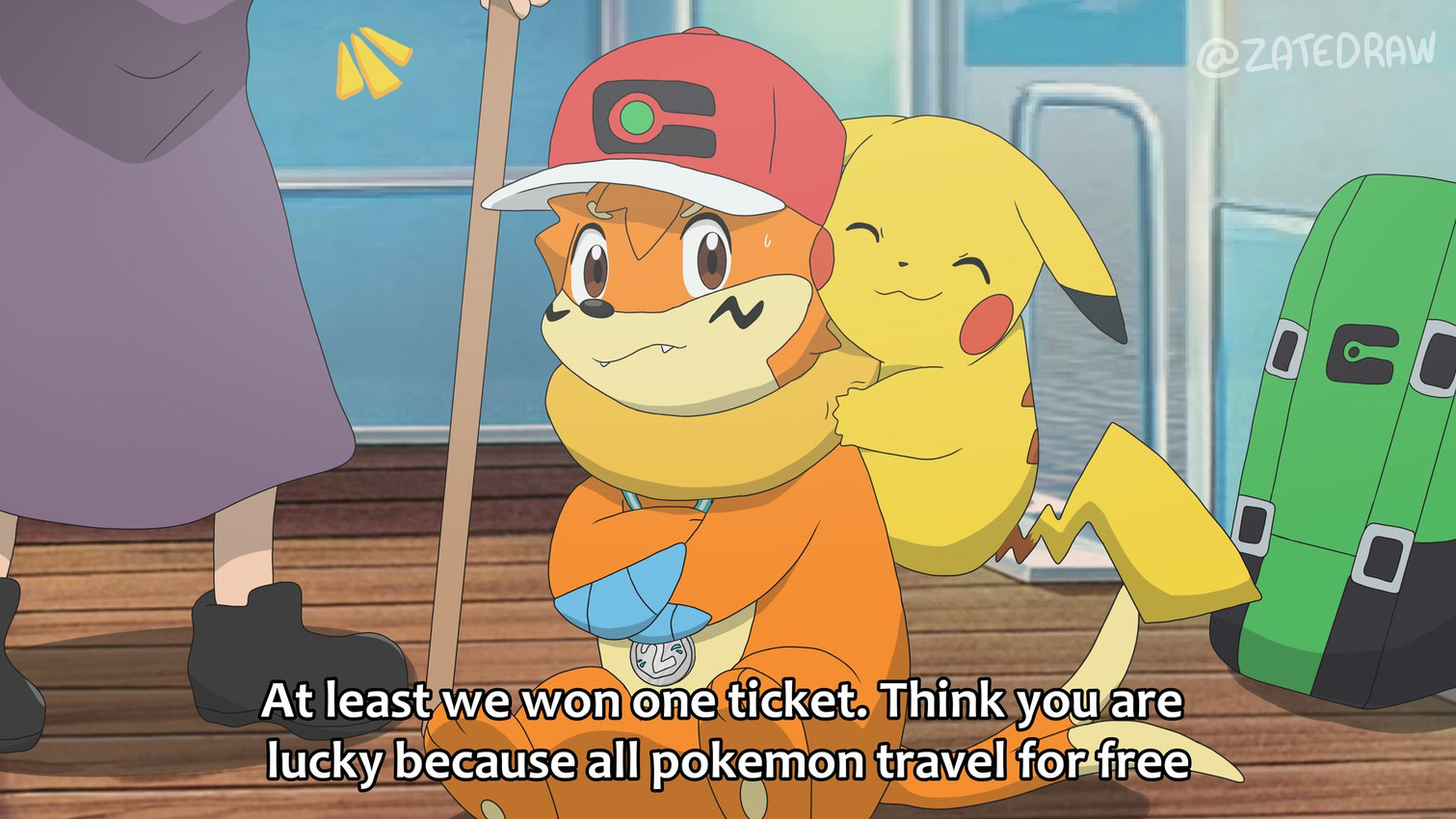 ash's pikachu and ash ketchum (pokemon (anime) and etc) created by zatedraw