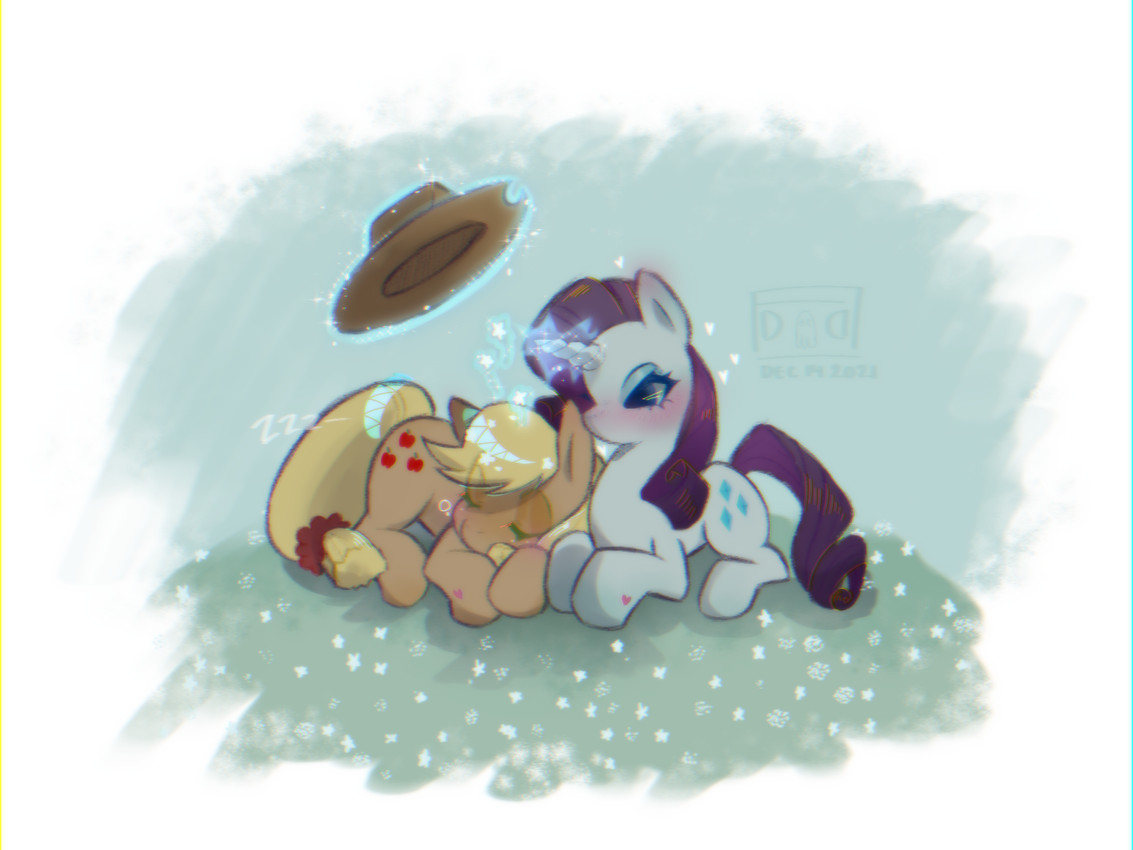 applejack and rarity (friendship is magic and etc) created by graveyardvideo