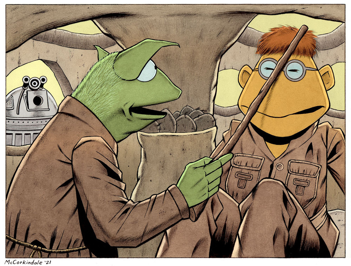 scooter, kermit the frog, luke skywalker, m.a.m.m.a., r2-d2, and etc (the empire strikes back and etc) created by bruce mccorkindale