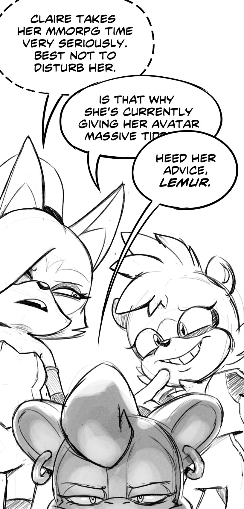 claire voyance, tangle the lemur, and whisper the wolf (sonic the hedgehog (comics) and etc) created by mellodillo