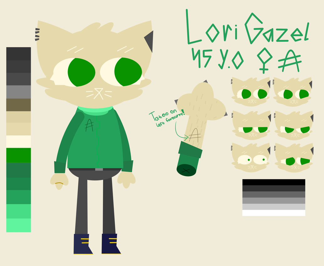 fan character and lori gazel (night in the woods) created by ga1zel0