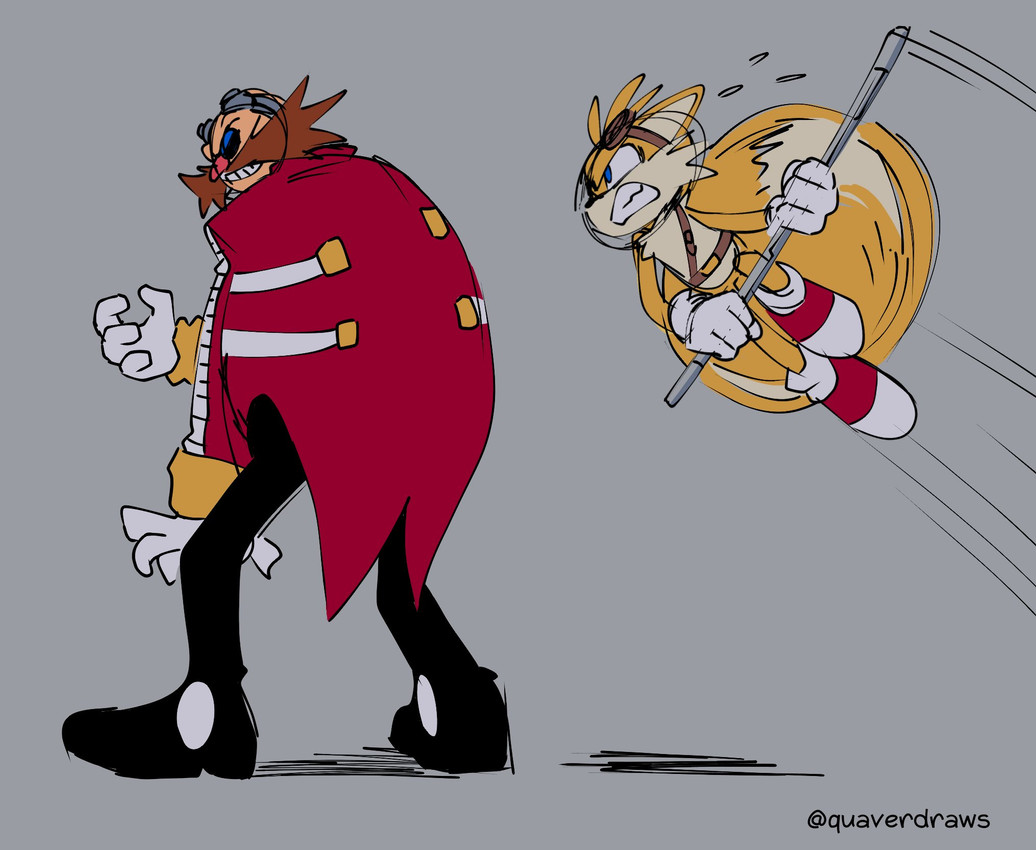 dr. eggman and miles prower (sonic the hedgehog (series) and etc) created by quavernsfw