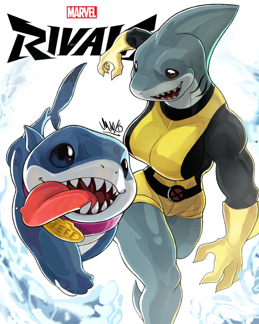 jeff the land shark and shark-girl (marvel rivals and etc) created by markodrawcoisas