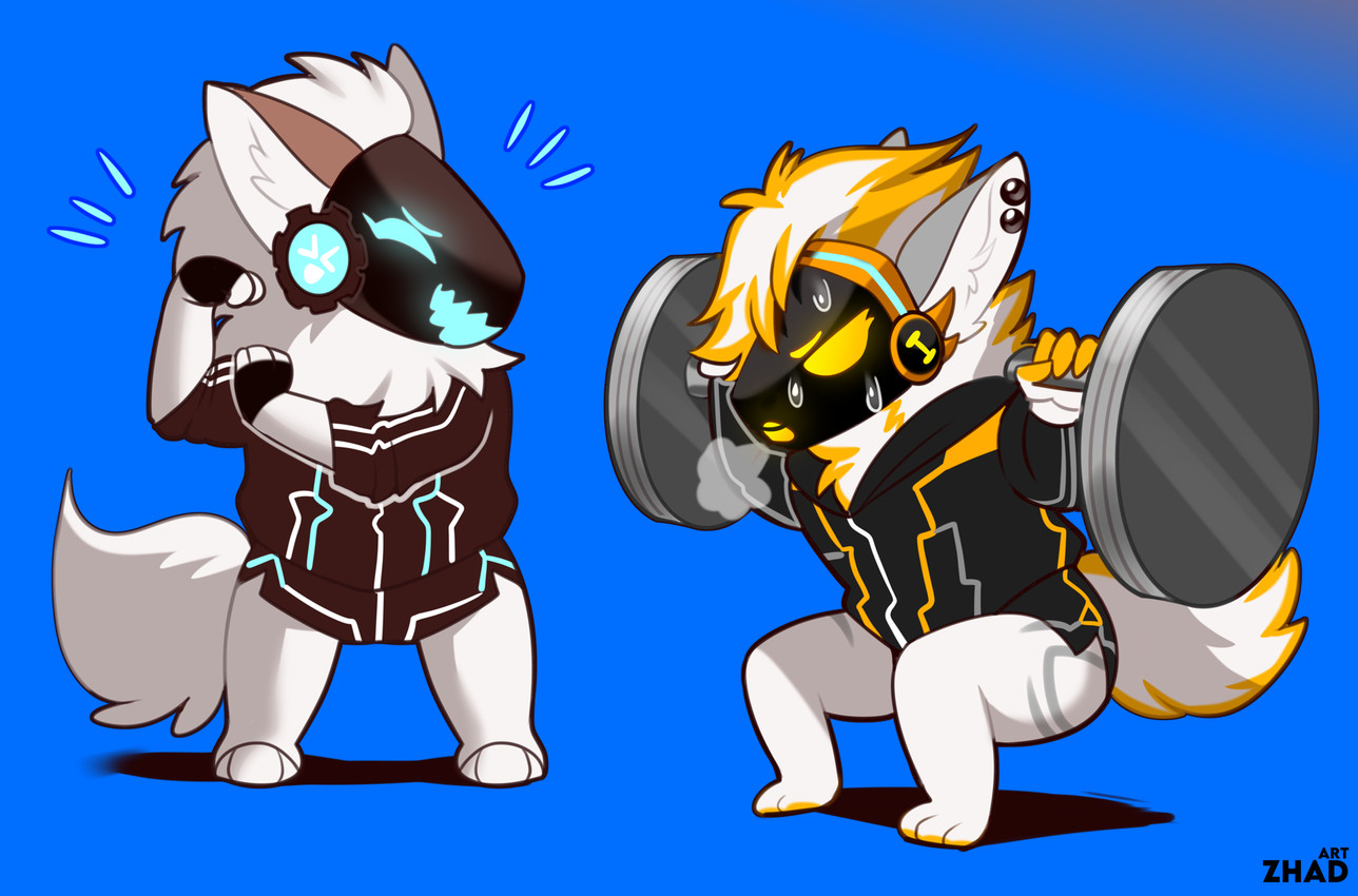 juno and xena (my furry protogen) created by zhadart