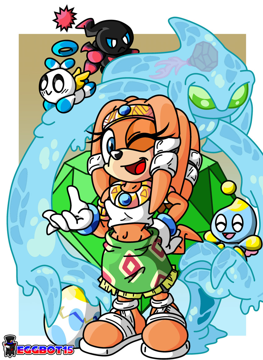 chaos and tikal the echidna (sonic the hedgehog (series) and etc) created by eggbot15