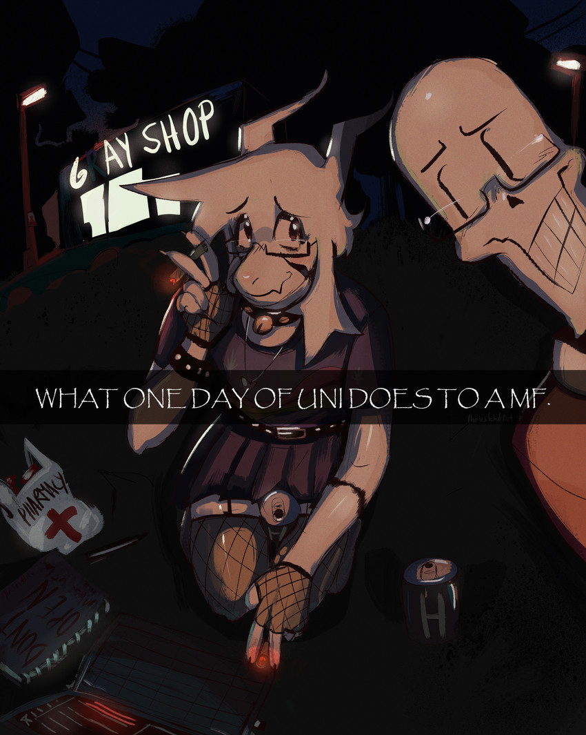 asriel dreemurr and papyrus (undertale (series) and etc) created by thewitchofart