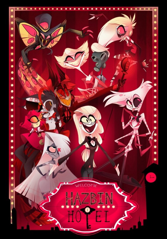 katie killjoy, sir pentious, cherri bomb, tom trench, alastor, and etc (hazbin hotel) created by vivzmind