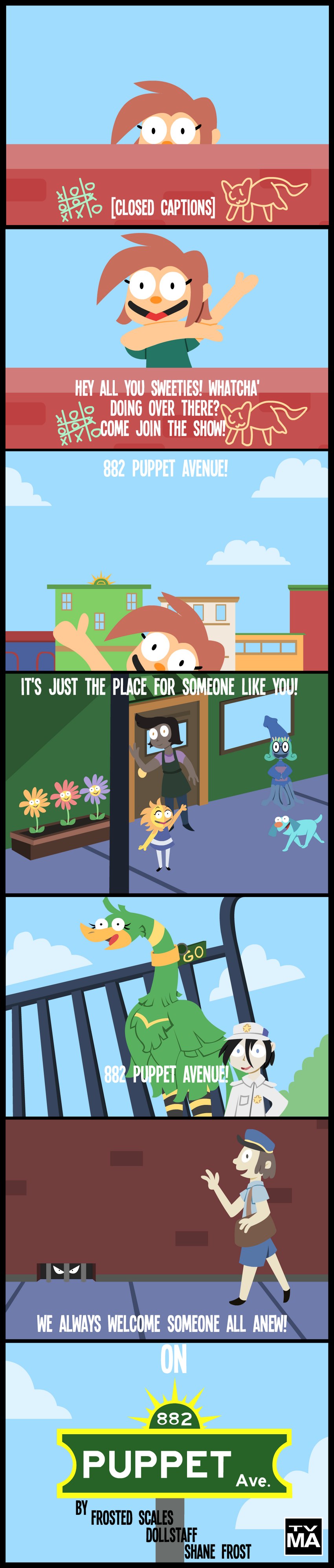 constable marcus, shane frost, tom, and tootie the bird created by shane frost