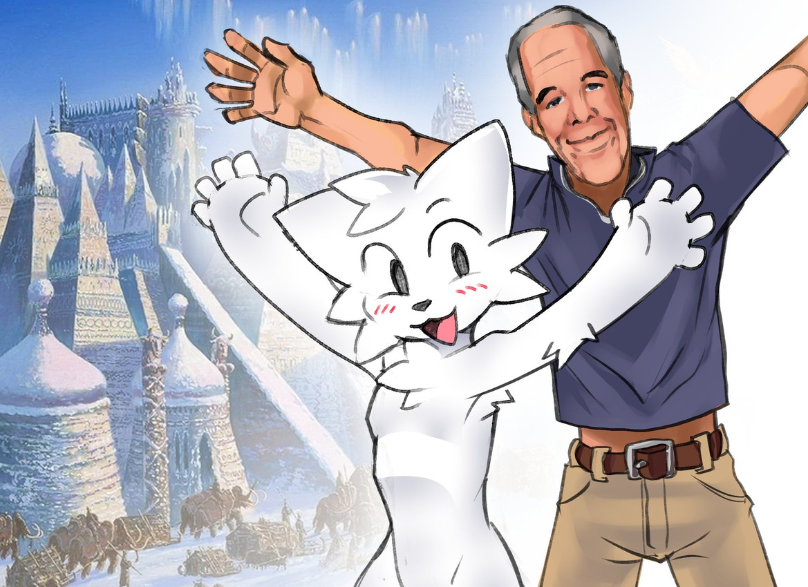 jeffrey epstein and silly cat (boy kisser (meme) and etc) created by fanteliscio