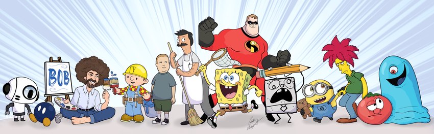 spongebob squarepants, b.o.b., bob, bobert, bob the builder, and etc (the amazing world of gumball and etc) created by chris-thekid