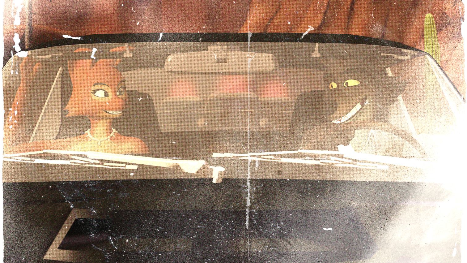 diane foxington, diane foxington, and mr. wolf (ford mustang and etc) created by wolfnes