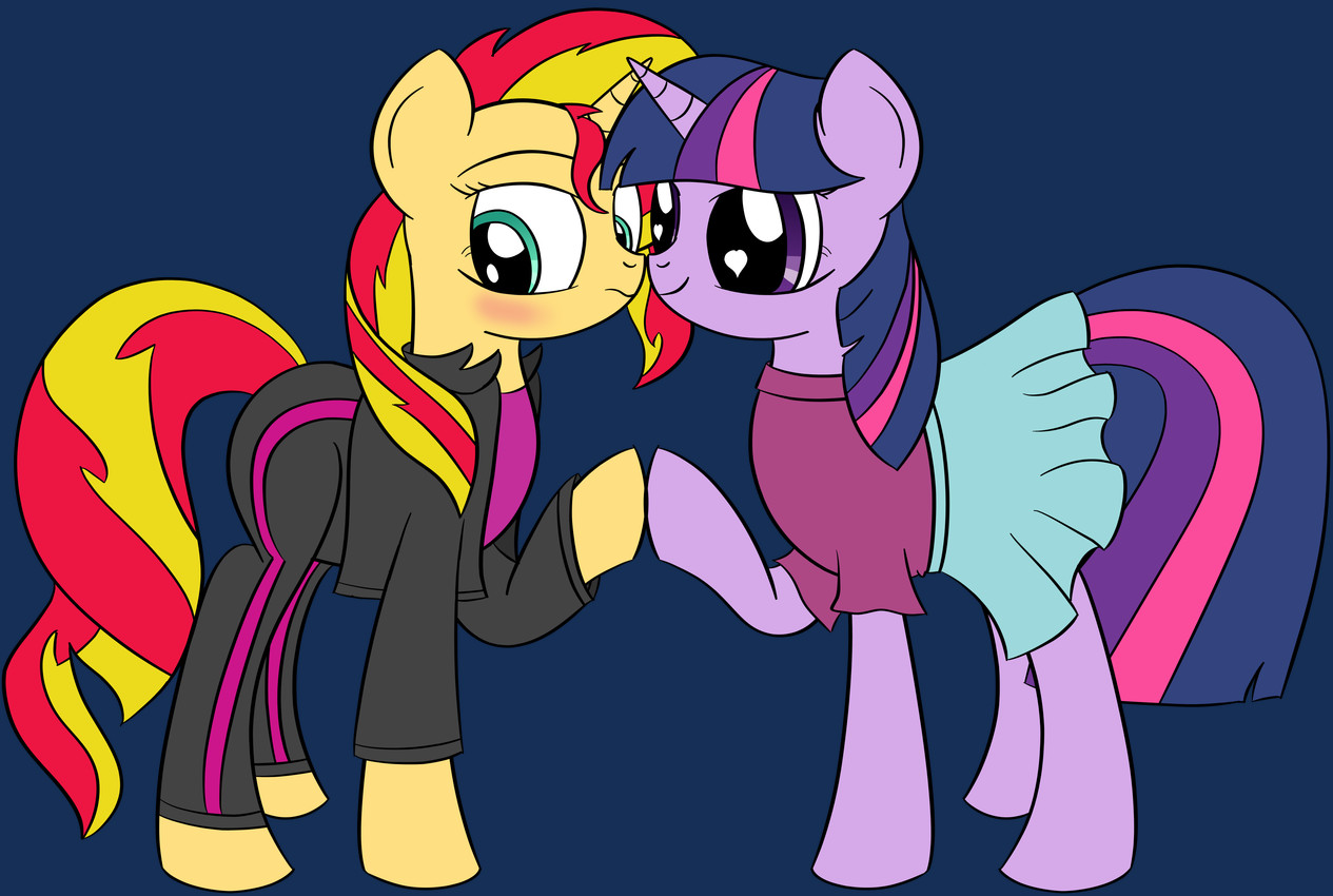 sunset shimmer and twilight sparkle (friendship is magic and etc) created by datapony