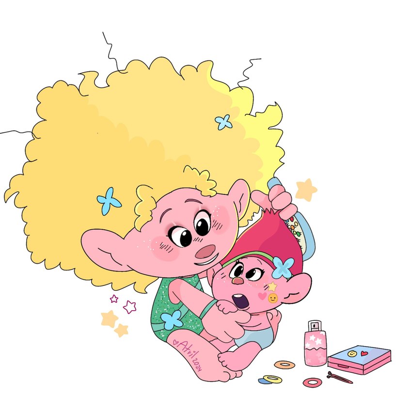 poppy and viva (trolls (dreamworks) and etc) created by wolflly10