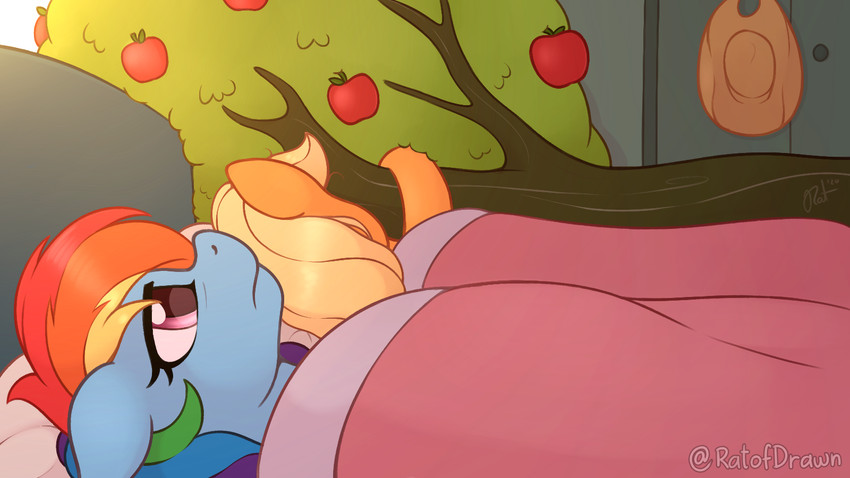 applejack and rainbow dash (ah yes. me. my girlfriend. and etc) created by ratofdrawn