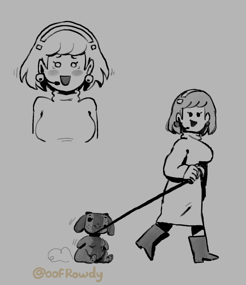 amelia n. and switch dog (nintendo switch and etc) created by oofrowdy