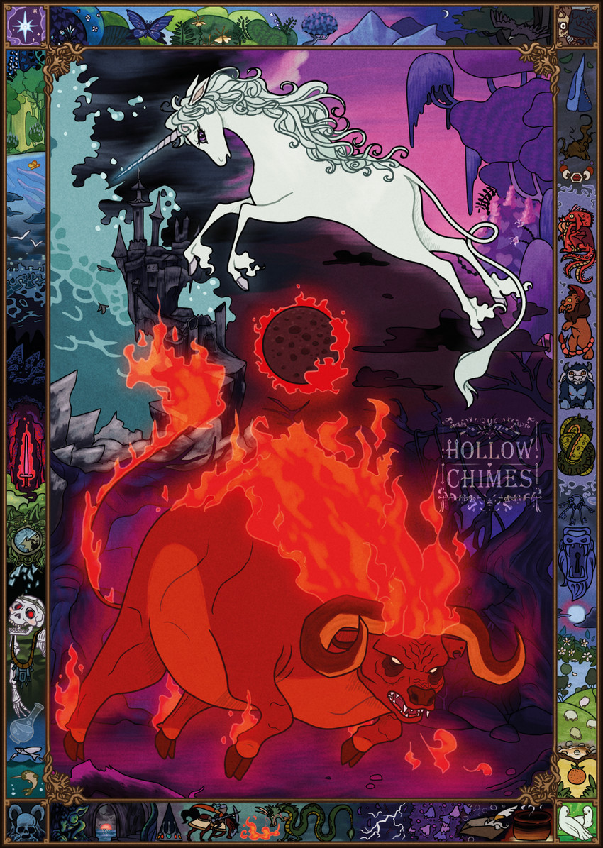 amalthea and red bull (the last unicorn and etc) created by hollowchimes