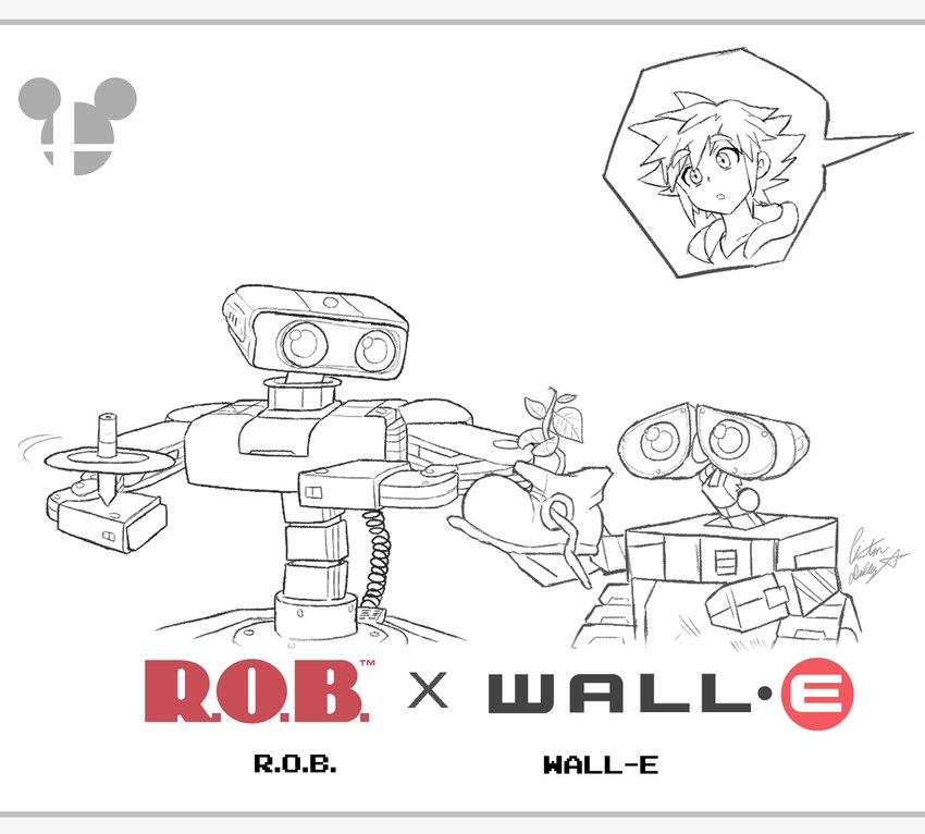 r.o.b., sora, and wall-e (nintendo entertainment system and etc) created by chris-thekid